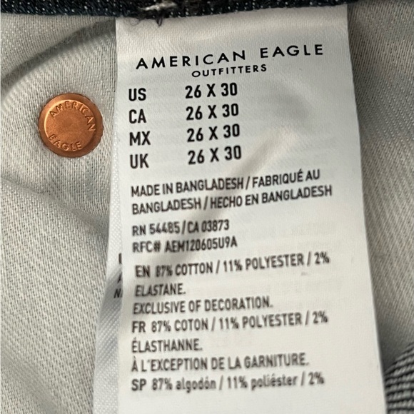 American 🦅 Eagle jeans 26x 30 Skinny - Picture 9 of 9